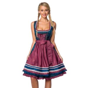 DIRNDLINE Dirndl blau dunkelrot