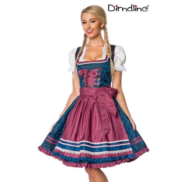 Hochwertiges Dirndl mit Borten und Spitzenbesatz