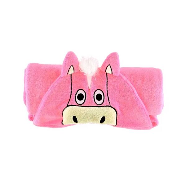 Kinder Kapuzen Fleece Decke pink Pony von LazyOne