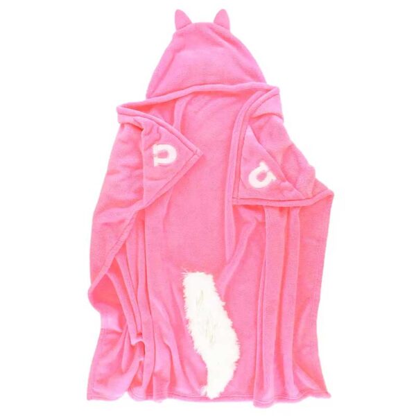 Kinder Kapuzen Fleece Decke pink Pony von LazyOne