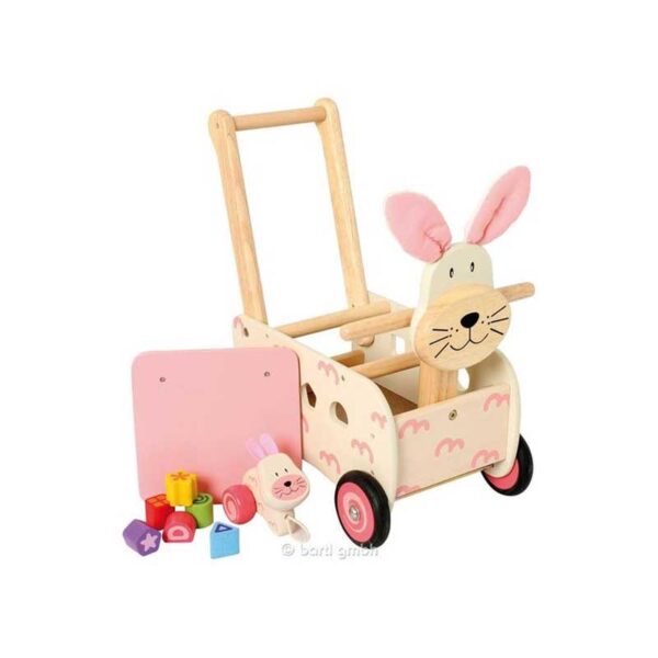 Spielwagen Hase aus Holz inkl. Zubehör