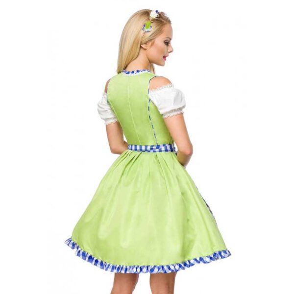 Unterbrust-Dirndl mit Karoschürze, grün/blau, Gr. XS - 3XL