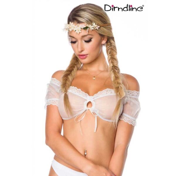 Dirndl-Bluse leicht transparent weiss