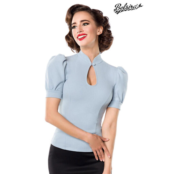 Jersey-Bluse im Retro Look von BELSIRA, Gr. XS - 3XL