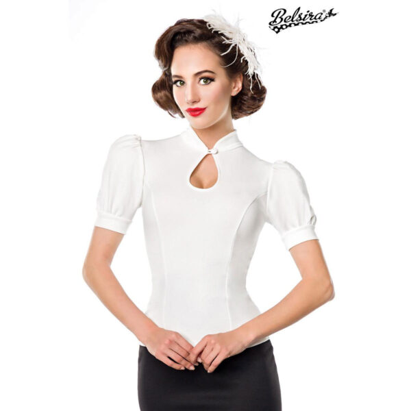 Jersey-Bluse im Retro Look von BELSIRA, Gr. XS - 3XL