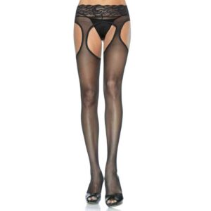 Leg Avenue Strapsstrumpfhose Spitzen Strapsgürtel