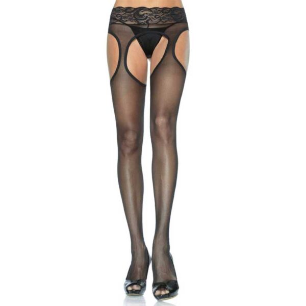 Leg Avenue Strapsstrumpfhose Spitzen Strapsgürtel