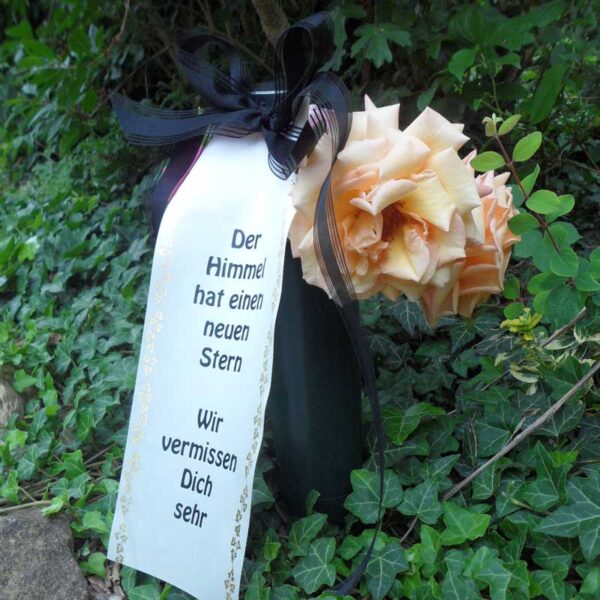 Grabschmuck, kleine Trauerschleife mit individuellem Text