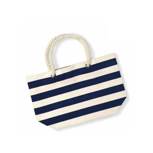 Shopper oder Beach Bag in maritimen Look, 3 Farbkombis