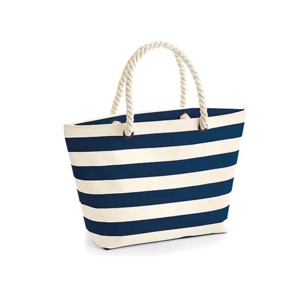 Shopper oder Beach Bag in maritimen Look, 3 Farbkombis