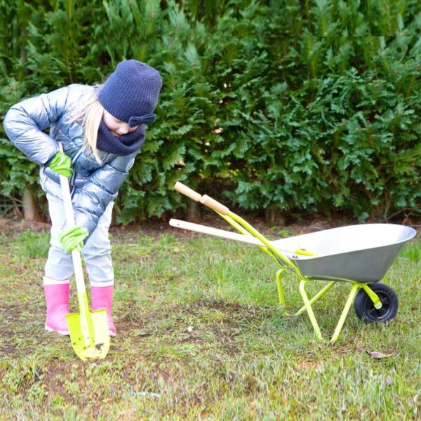 Kinder-Schubkarre mit Gartenwerkzeug, 4 Teile