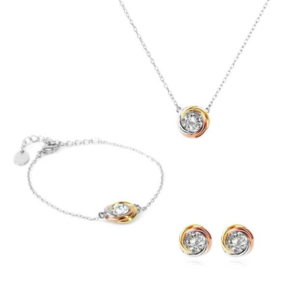 Braut-Schmuckset "Infinity Love", silber-goldfarben