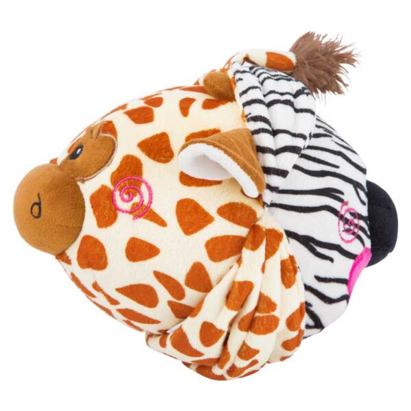 Krempel Ball, weicher Ball für Babys 2 in 1, Giraffe - Zebra