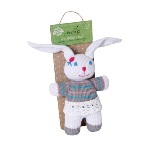 Strickpuppe Hase Vicky 18 cm, handgefertigt