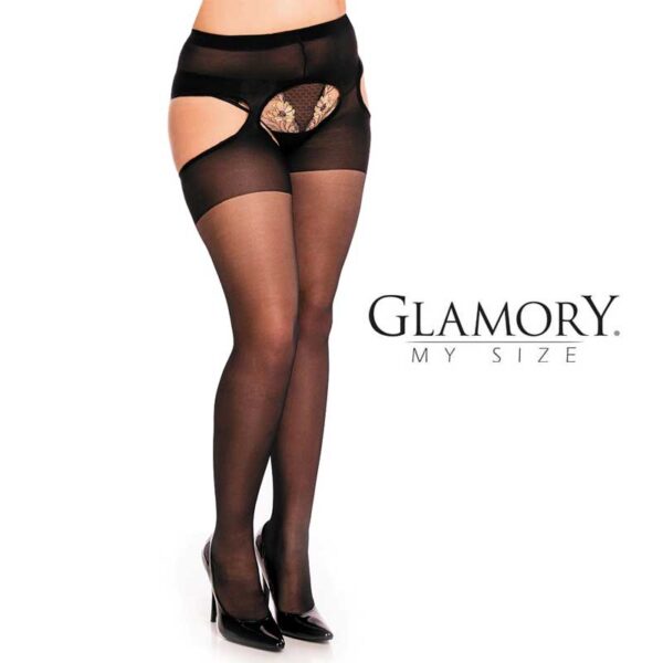 Glamory Strapsstrumpfhose Schwarz OZ