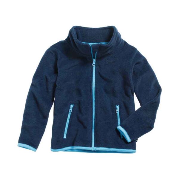 Baby - und Kinder Fleece-Jacke farbig abgesetzt in 4 Farben