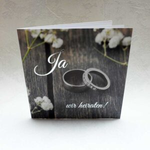 Hochzeitskarte Ringe wir heiraten