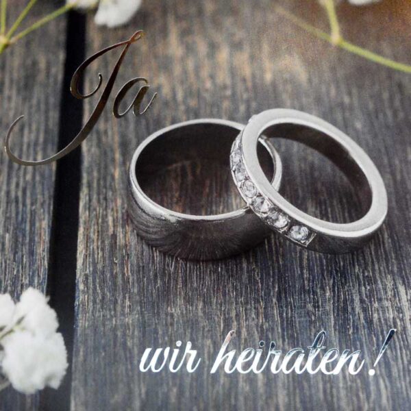 Hochzeitskarte - Ja wir heiraten, schon ab 10 Stück inkl. Wunschtext und Foto