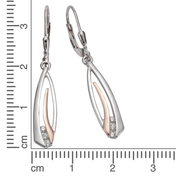 Ohrringe 925/- Sterling Silber teilvergoldet mit Zirkonia