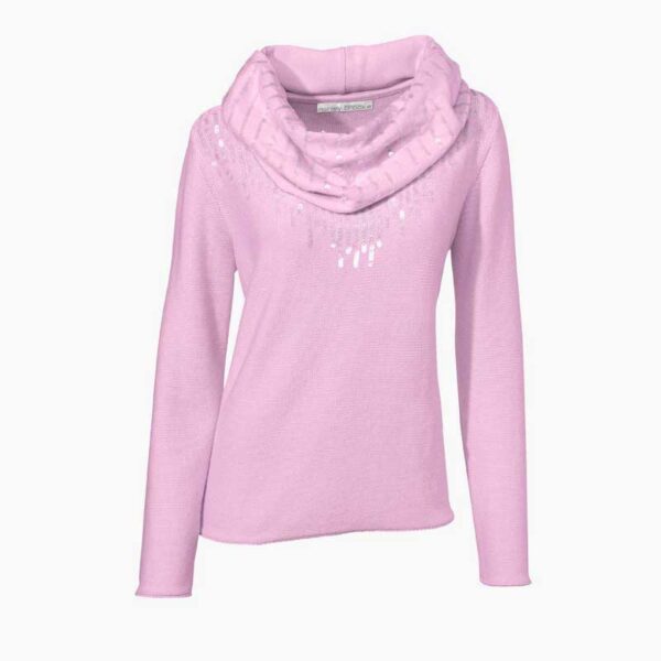 Ashley Brooke Designer-Pullover inkl. Schal, rosé Gr. 34 - 38