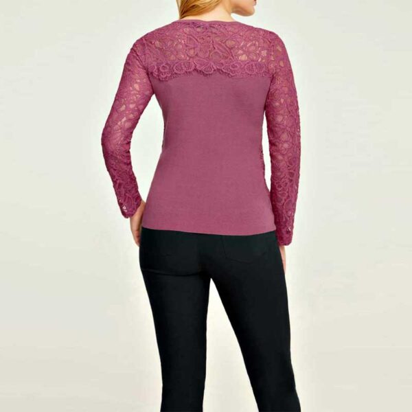 Ashley Brooke Designer-Feinstrickpullover m. Spitze, Gr. 36 - 46