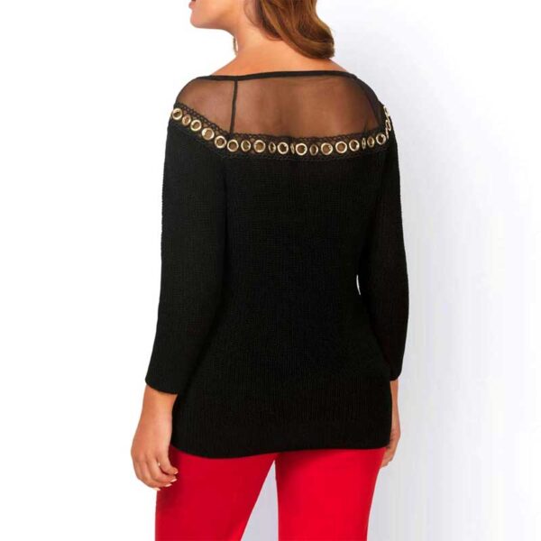 Ashley Brooke Designer-Pullover mit Ösen, Gr. 34 - 40