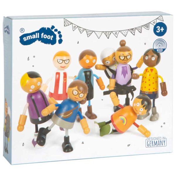 Biegepuppen-Familie mit Baby, 8 Spielfiguren