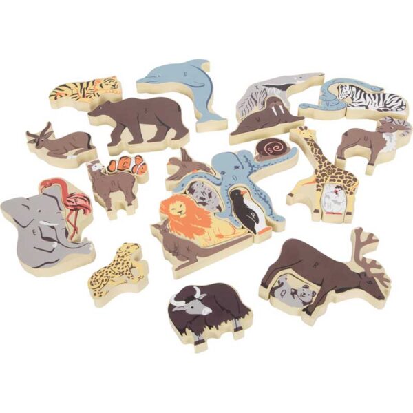 Buchstabenpuzzle Tiere aus Holz , 26 Teile