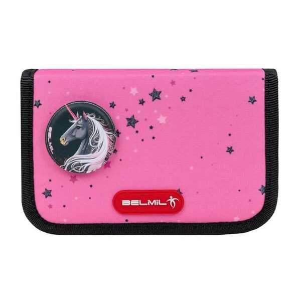 Belmil Schulranzenset Pink Einhorn, 4-teilig + Patches