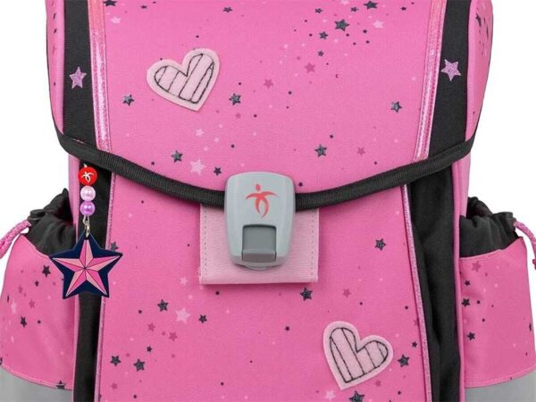 Belmil Schulranzenset Pink Einhorn, 4-teilig + Patches