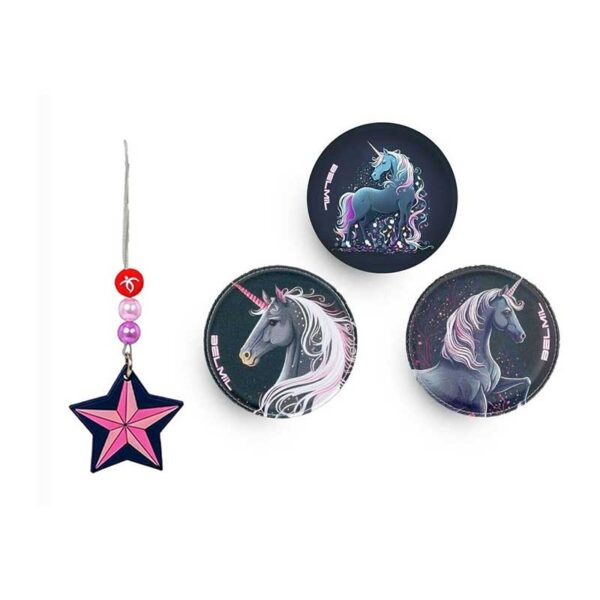 Belmil Schulranzenset Pink Einhorn, 4-teilig + Patches