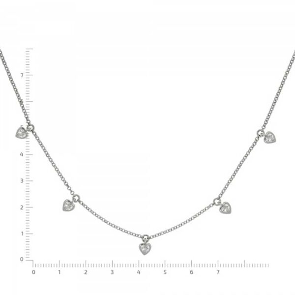 Collier mit Herzen aus 925/- Sterlingsilber, ca. 45 cm lang