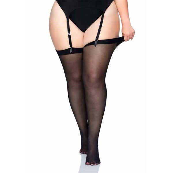 Leg Avenue, transparente Strapsstrümpfe in 5 Farben, Gr. OS und Plus size