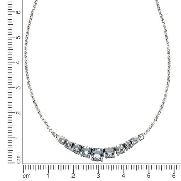 Collier 925/- Sterling Silber, 45 cm Blautopas